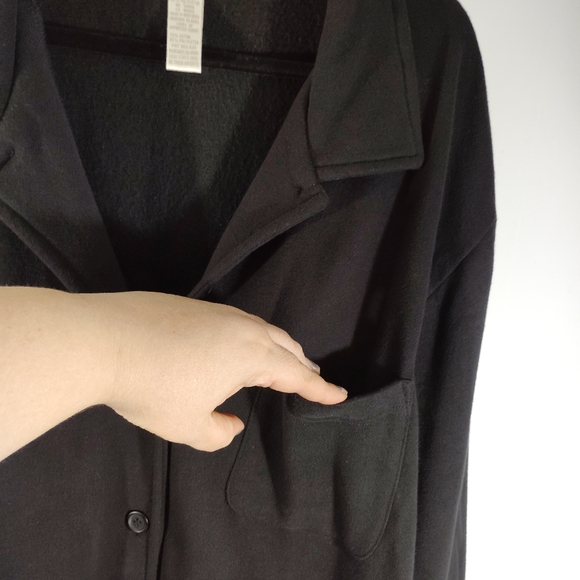 2X Jones New York Cozy Soft Jacket Long Coat Charcoal Gray Pockets Button Down - Picture 4 of 14